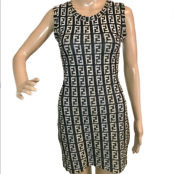 vintage fendi logo dress